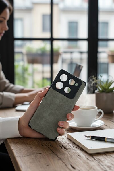 HanTeknolojim Infinix Note 40 Pro Plus Kamera Korumalı Süet Görünüm Suni Deri...