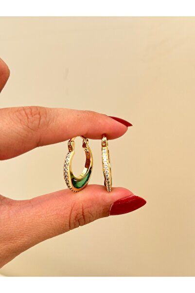 merre Collection Yeşil Taşlı Zirkon Küpe