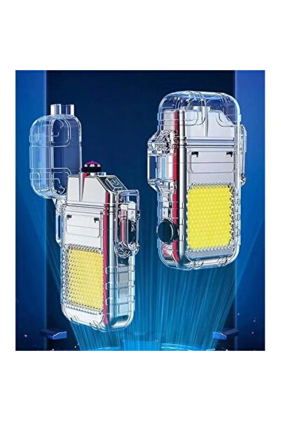 AyrStore Telvesse Şarjlı Ark Alevli 800 Lümen Güçlü Çakmaklı Kamp Feneri Işığ...