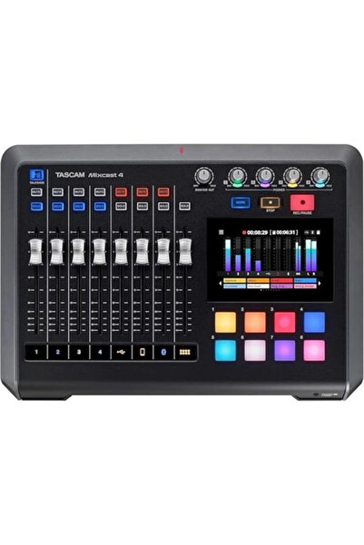 AyrStore MIXCAST 4 Podcast Yayını için 4 Kanal Mikser & Kaydedici ve USB Ses ...