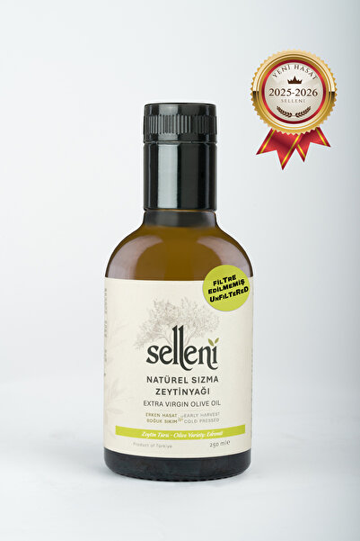 Selleni Erken Hasat Natürel Sızma Zeytinyağı Edremit Premium Filtresiz 250 ml...