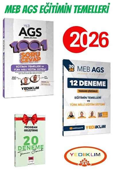 Yediiklim Yayınları 2026 Yediiklim MEB AGS Eğitim Temelleri 1001 Soru Cevap+M...
