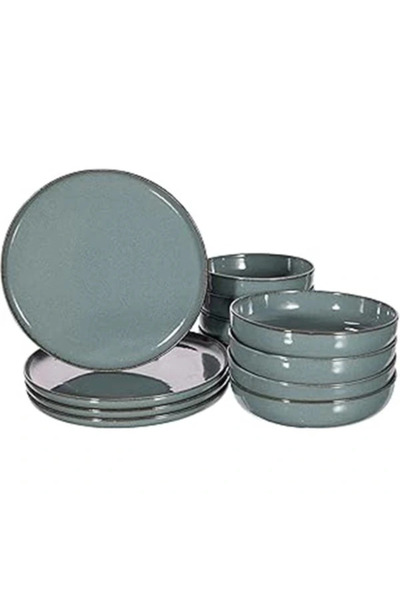 AyrStore Moderna 12 Parça 4 Kişilik Yemek Takımı Mavi