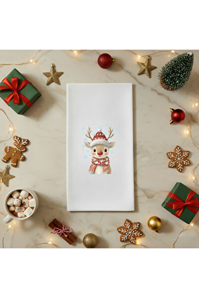 VENORA Yılbaşı Sevimli Geyik Sunum Peçetesi - 12'li