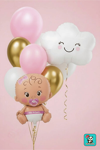 Bunloon مجموعة بالونات فويل بتصميم سحابة ودمية طفلة