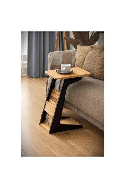 AyrStore Yüksek Kalite Tekerlekli C Sehpa Metal Ayaklı Koltuk Sehpası Gazetel...