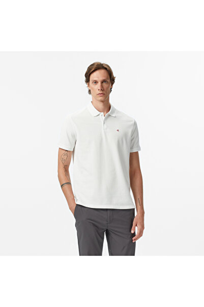 Calvin Klein Casual Pique Classic Erkek Beyaz Polo