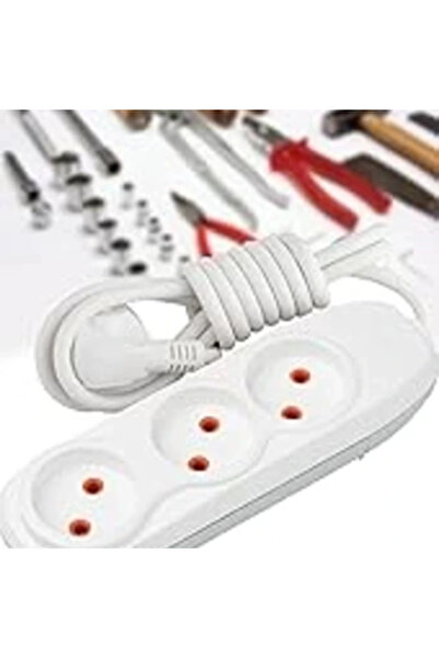 AyrStore 3lü Üçlü 5 Metre Uzatma Kablolu Anahtarsız Topraklı Grup Priz Uzatma...