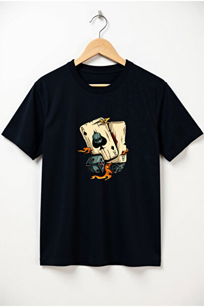 Let's Wear Mărime mare pentru bărbați Ace of Spades & Dice Poker Patterned Re...