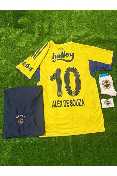 SPECİAL ARENA 5 YILDIZLI FENER/B.A.H.Ç.E 2026 DEPLESMAN SARI ALEX DE SOUZA 10 ÇOCUK FORMASI 4 LÜ SET