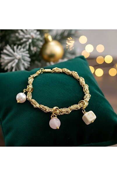 birtarz Doğal taş charm için özel iplerden örme zincir bileklikler