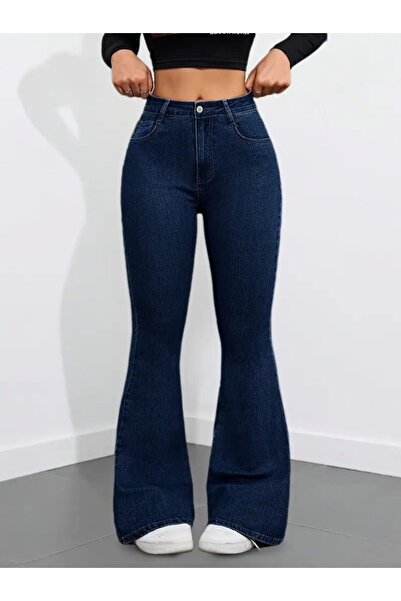 Generic Brand Women's High Waist Pocketed Flared I Jeans