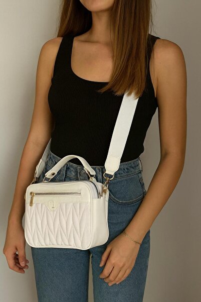 LOUİSA beyaz geniş çanta