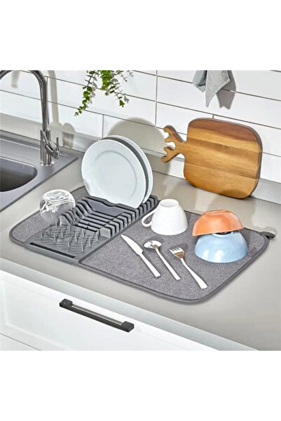 AyrStore Tezgah Üstü Bulaşıklık Bulaşık Kurutma Matı Süzgeci Katlanır Plastik...