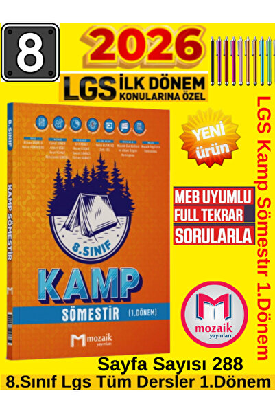 Ens Yayıncılık Mozaik Yayın 2026 (Tüm Dersler)LGS Hazırlık Kamp 1.Dönem Sömes...