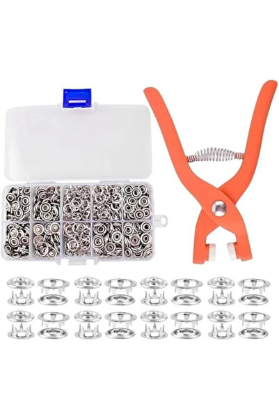 AyrStore Pratik Çıt Çıt Düğme Takma Çakma Aparatı Makinesi Ve 100 Adet Çıt Çıt