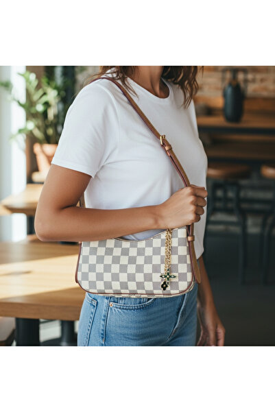 Moda fiesta Women's Checkerboard Pattern Shoulder Bag Daily Bag with Adjustab...