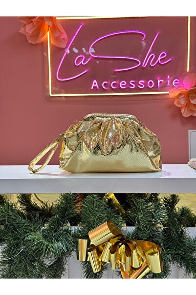 La She Accessories Gold Shiny Bag
