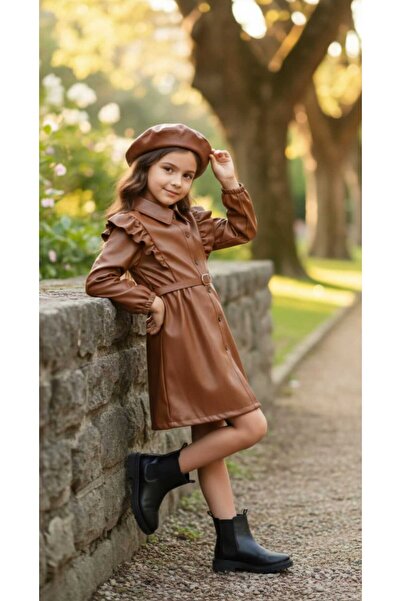 zavera for kids Set de trei piese pentru fetiță, rochie din piele cu cu căptu...