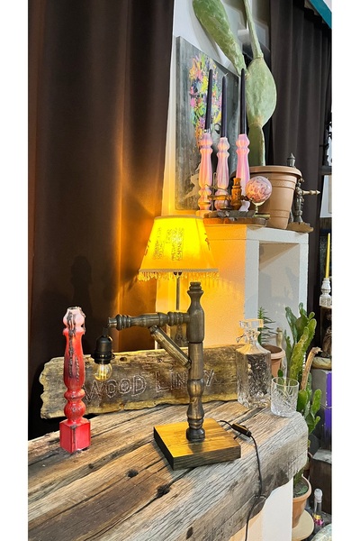 Woodlinity El Yapımı Ahşap Masa Üstü Lamba – Sokak Lambası Tasarımı | Venge R...