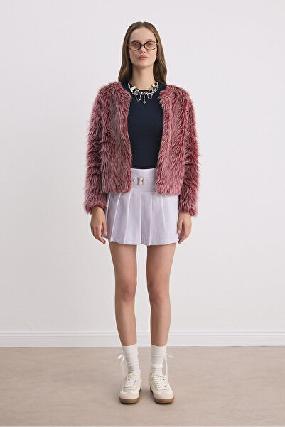 Babushka Pink Belted Pleated Short Skirt