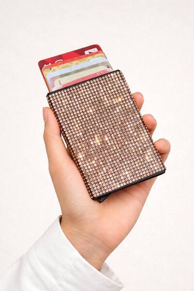 Store Taşlı metal kartlık