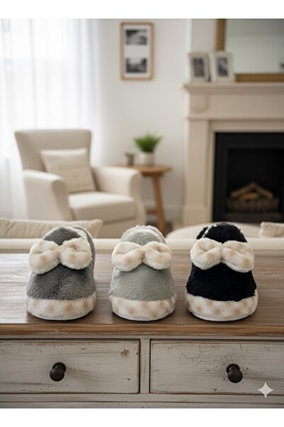 tuva modern Set of 3 Slippers, 3 Different Colors in One Package (Water Green, Grey, Black)