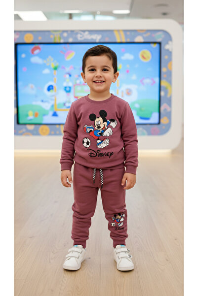 ATA7 طقم ميكي ماوس الرياضي العنابي