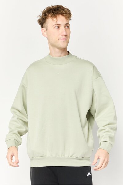 adidas Men Sportswear Fit Long Sleeve Outdoor Sweatshirt, Sage Green