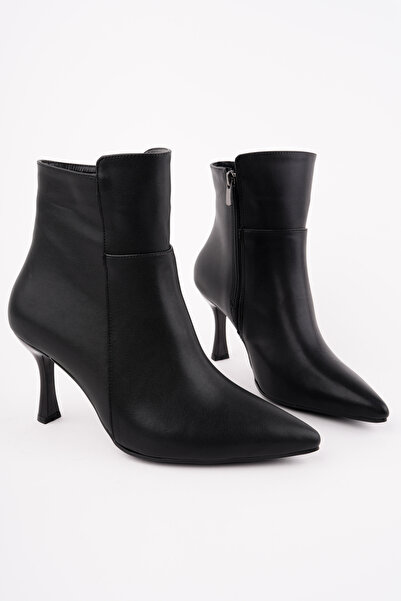 GÜLCE SHOES Sivri Burunlu İnce Ökçeli Fermuarlı Kadın Botu
