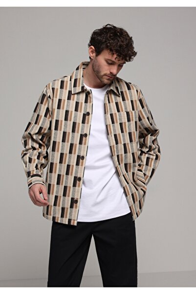 Colin's Comfort Fit Men's Beige Shacket