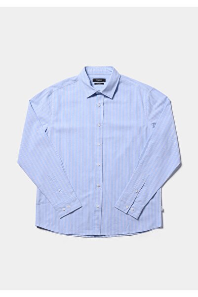 Colin's Regular Fit Shirt Neck Striped Men's Blue Long Sleeve Shirt