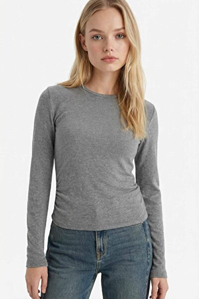DeFacto Fitted Crew Neck Long Sleeve T-Shirt G8438Ax25Wn