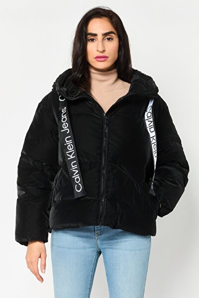 Calvin Klein Jeans Women Solid Hooded Puffer Jacket, Black