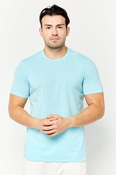 adidas Men Sportswear Fit Short Sleeve Outdoor T-Shirt, Turquoise