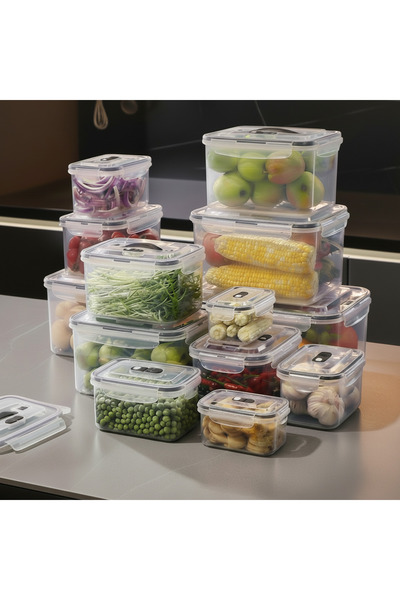 YAH Creation طقم تخزين مطبخ YAH 9 بمقابض / تهوية علوية - محكم الإغلاق، آمن لل...