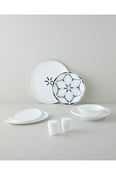 English Home Marvelous Bone Porselen Yemek Takımı 54 Parça 12 Kişilik Lacivert