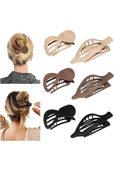 Arabest 6Pcs Flat Hair Clips,Non-Slip Fixed Alligator Clips,2 Styles Hair Accessories Gifts