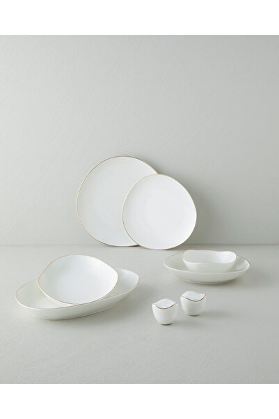 English Home Lisbon Bone Porselen Yemek Takımı 54 Parça 12 Kişilik Gold