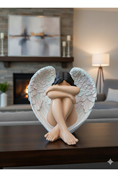 İki Cadı Tasarım Kalp Kanatlı Dev Melek Polyester Obje