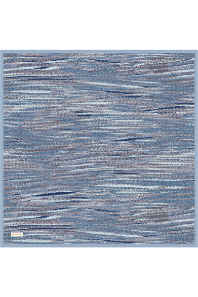 Pierre Cardin Blue 90X90 Silk Crepe Satin Scarf
