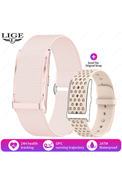 Lige سوار رياضي وردي اللون، جهاز تتبع اللياقة البدنية، ساعة ذكية مقاومة للماء...