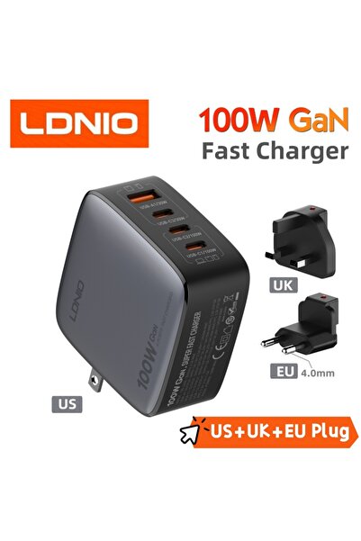 choice2 3 Plugs US UK EU Plug LDNIO 100W Charger Gan Fast Charge Type C USB C...