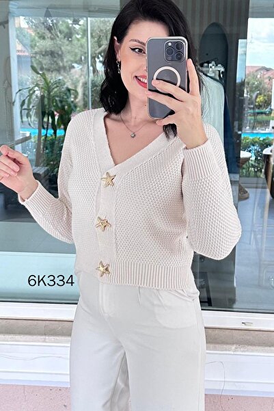 İnce Topuk Buttoned Knitwear Cardigan 6K334