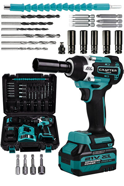 CRAFTERTOOLS 21V 450 Nm Şarjlı Torklu Somun Sıkma Bijon Sökme Kömürsüz Matkap