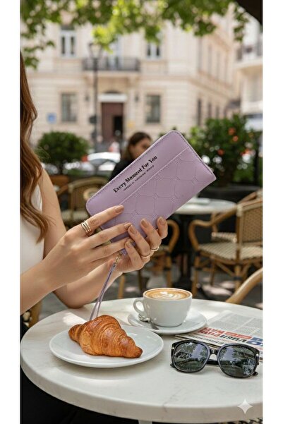 Choscale Single Zippered Soft Textured Card Holder Wallet with Phone Compartment