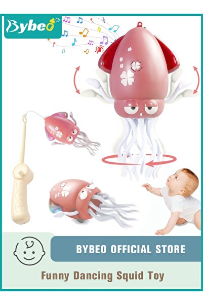 BYBEO لعبة زحف للأطفال الرضع، لعبة وقت الاستلقاء على البطن للأطفال الرضع، لعبة أخطبوط راقصة مع ضوء LED وموسيقى، لعبة إيرل للأطفال الصغار