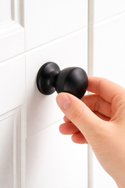 BERFİNO 5-Piece Matte Black Goblet Button Handle |   Modern Cabinet & Drawer ...