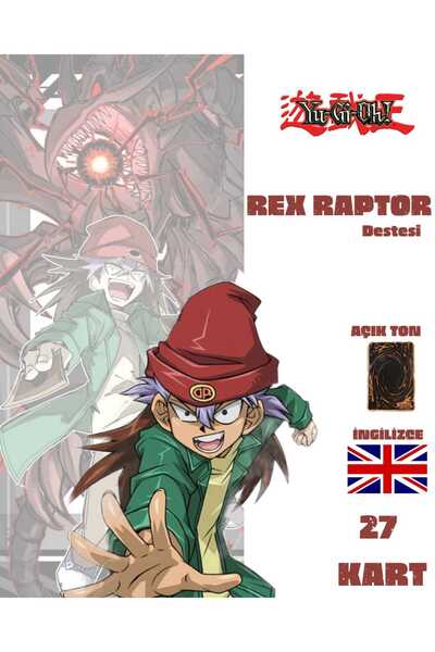 Cakmak Oyun Dukkani Yu-Gi-Oh! İngilizce Rex Raptor Destesi 27 Yugioh Kartı