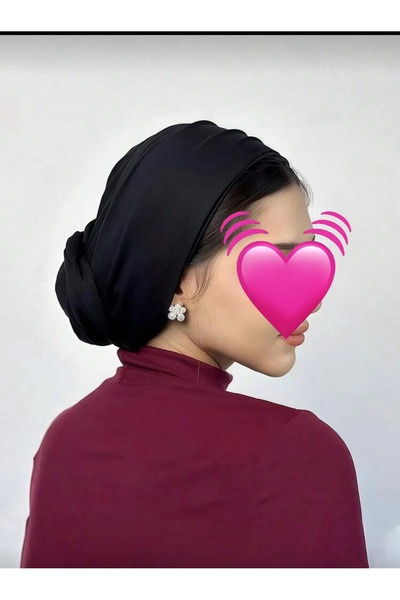 ABAYAT ALAMAL بندانة حجاب قطنية ليكرا مريحة - أسود.